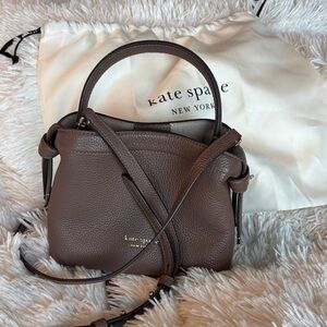 Kate Spade Mini Knott Tote in Warm Acorn Pebbled Leather